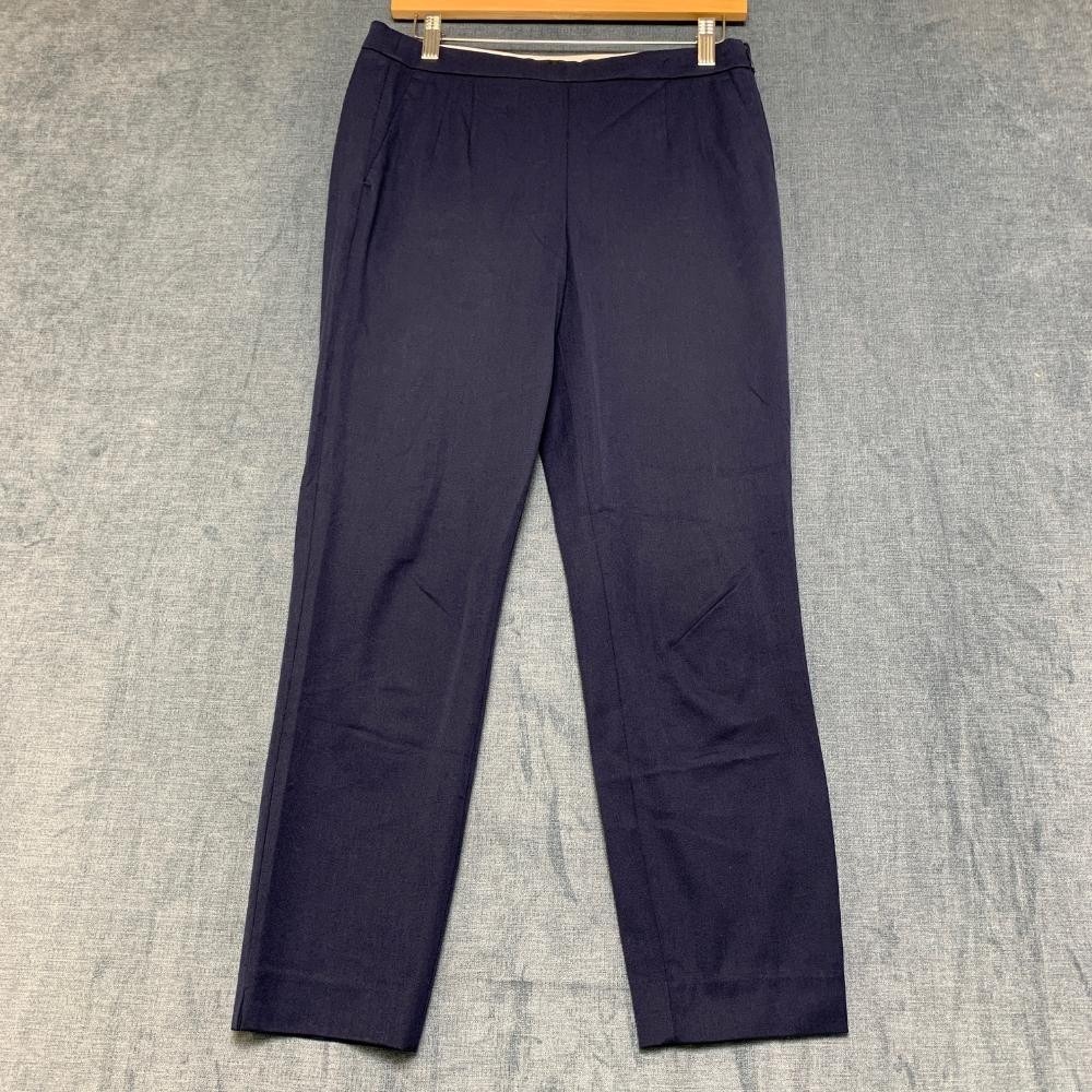 J.Crew Martie Pants Womens 4 Black Cotton Stretch Straight Leg Casual Side Zip